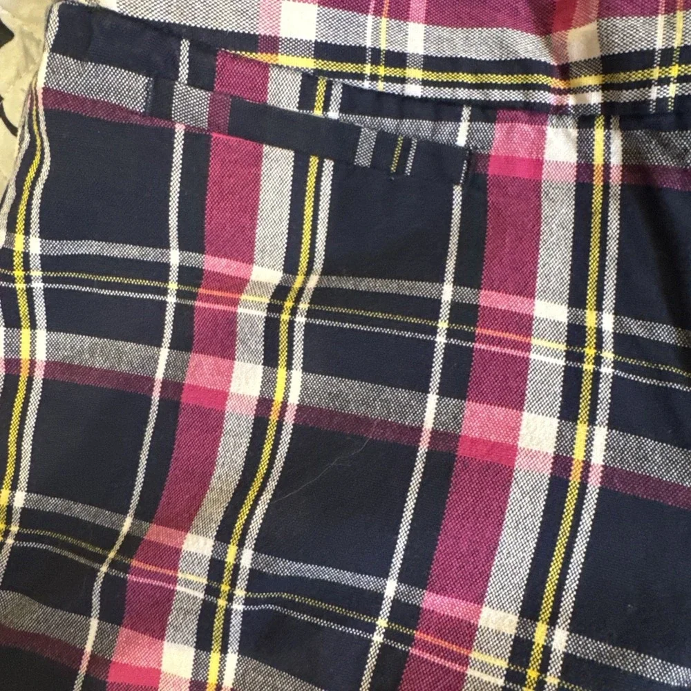 BANANA REPUBLIC Plaid  Short Shorts | Cotton Stretch‎ | size 10 3 1/2 